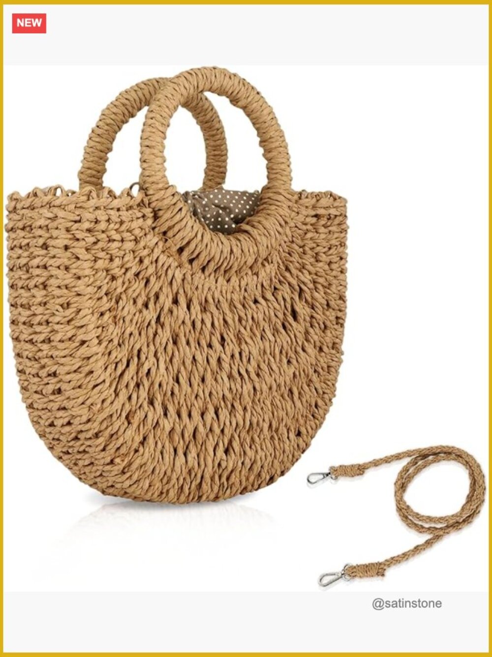 Straw Hobo Bag Crossbody Shoulder Handbag Rattan Weave Beach Purse